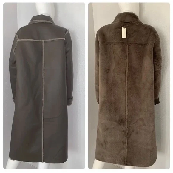 Anthropologie Kerry Reversible Faux Fur Coat NWT - L and XL - Picture 8 of 15